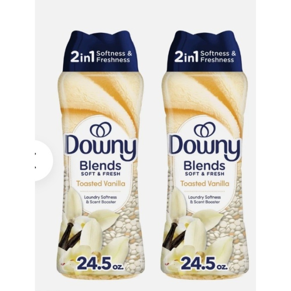 Lot of 2 Downy Blends Soft & Fresh Laundry Booster Beads Toasted Vanilla 32.2 oz